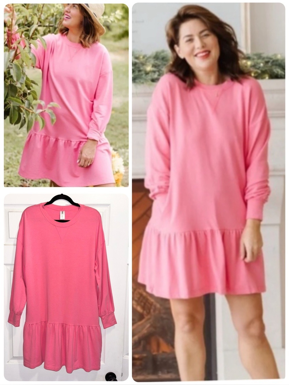 Smash + Tess x Jillian Harris Essential Mini Sweat Dress Pink Tiered Size Small